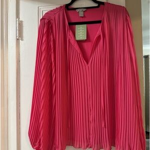 Pink pleated blouse H&M